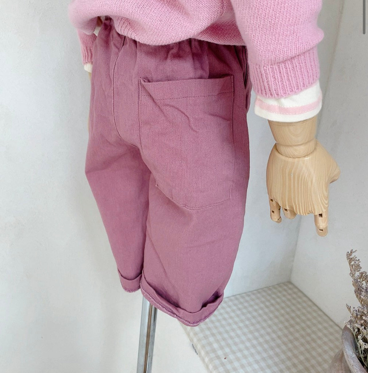 Cotton Spandex Pink Pants